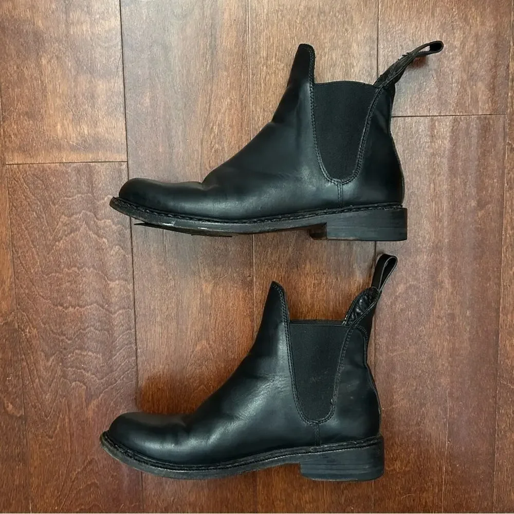 Rag & Bone Dartford Chelsea Boot in Black Leather, Size 7.5 EU37.5